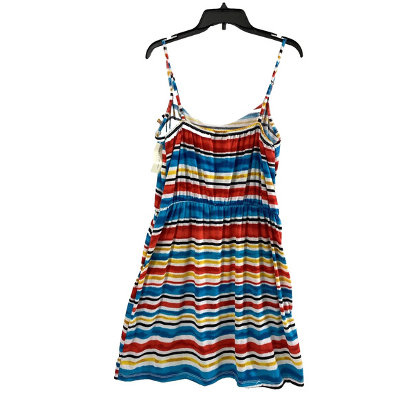 Bobbie Brooks Sundress Womens Plus Size 1X Red Blue Stripe Knit Beach Coverup - Picture 2 of 11